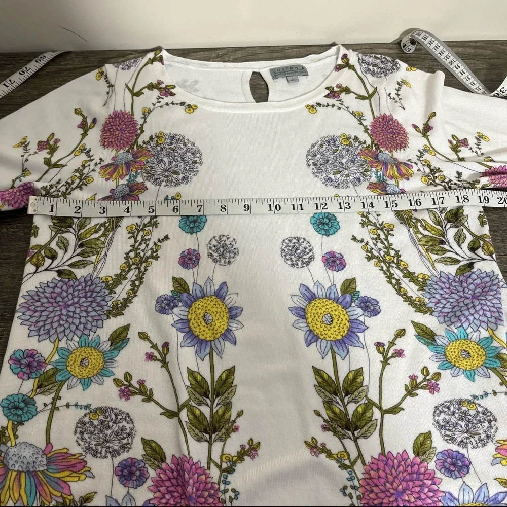 NWOT Joseph A. Floral Long Sleeve Lightweight Sweater, Size L - Picture 8 of 11